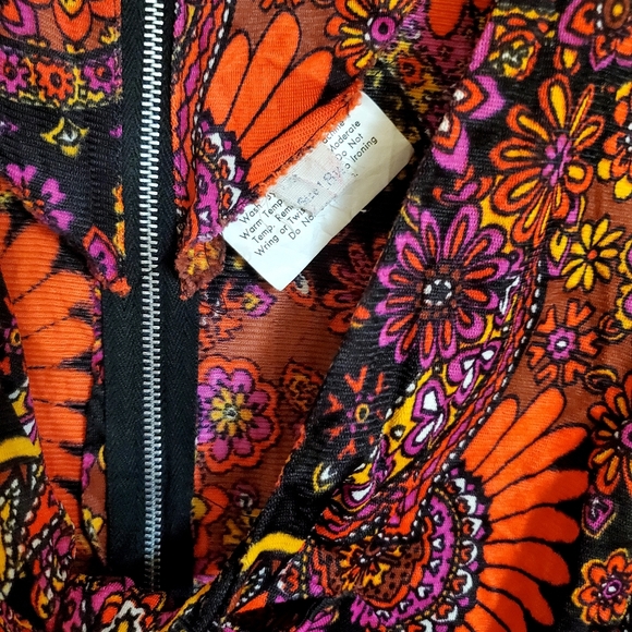 Vintage 60s Pussybow Psychedelic Maxi Dress - Picture 8 of 10